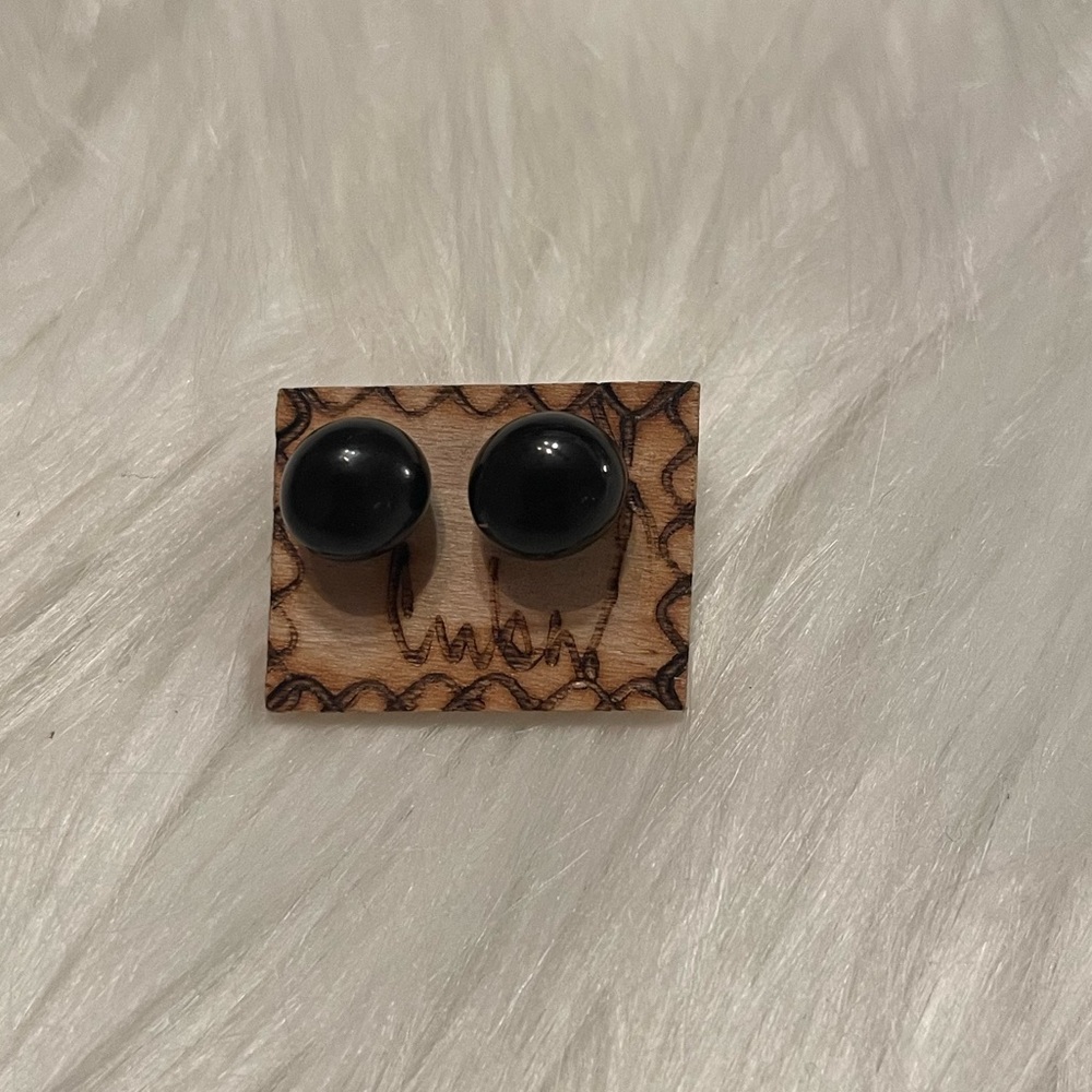 Black Stud Earrings
